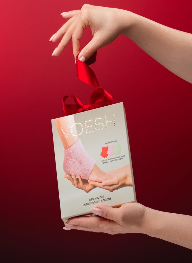 VOESH Heel Hug Holiday Gift Set - Hydrates & Repairs Dry, Cracked Heels Gel-Lined Socks - K-Beauty Korean Skincare - 3 Pairs - Image 4